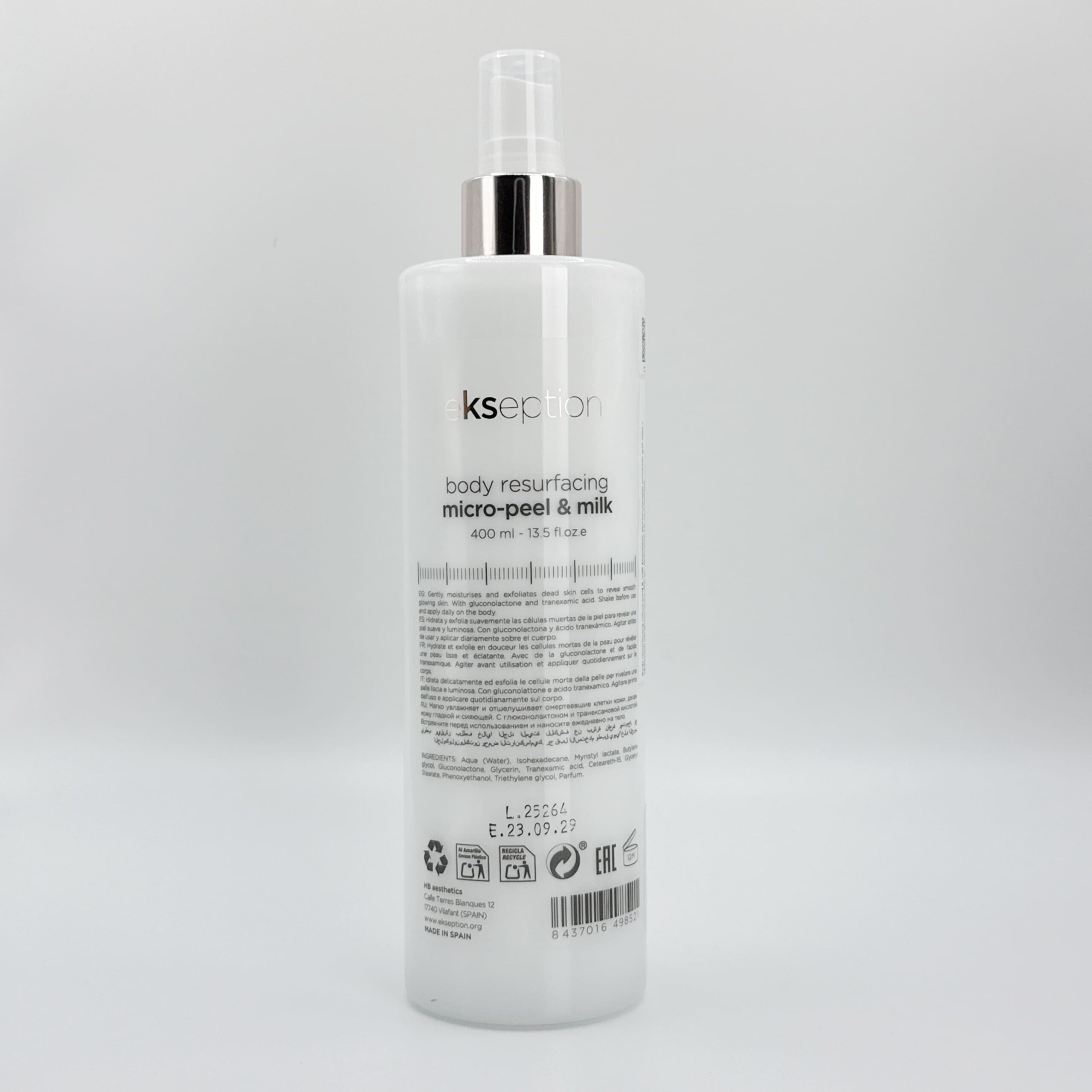 Увлажняющее молочко для тела с эффектом микропилинга BODY RESURFACING MICRO-PEEL & MILK